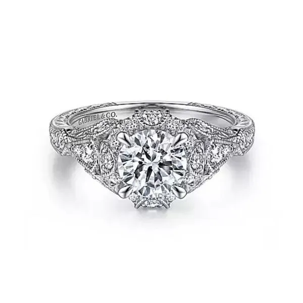 Timeless Vintage Inspired Diamond Semi-Mount Ring by Gabriel & Co.. * Center Stone Not Included Holliday Jewelry Klamath Falls, OR