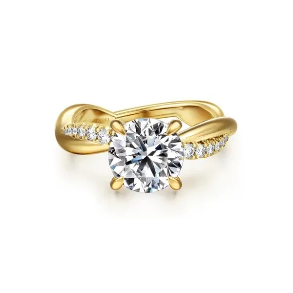 Contemporary 14K Yellow Gold Twisted Round Diamond Ring *Center not included Holliday Jewelry Klamath Falls, OR