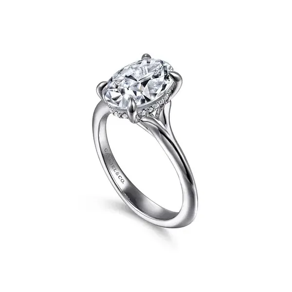 Contemporary 14K White Gold Split Shank Oval Diamond Ring *Center not included Holliday Jewelry Klamath Falls, OR