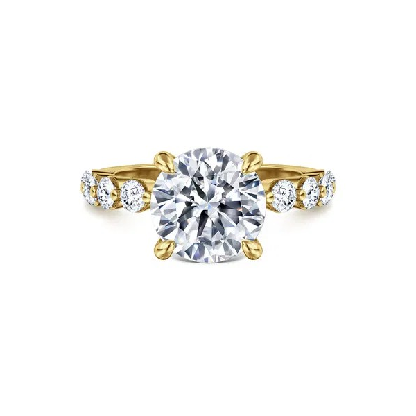 Classic 14K Yellow Gold Round Single Prong Diamond Engagement Ring *Center not included Holliday Jewelry Klamath Falls, OR