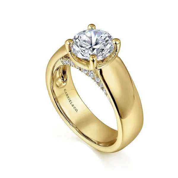 Contempory wide band with a sweet surprise from the side, Gabriel & Co Holliday Jewelry Klamath Falls, OR