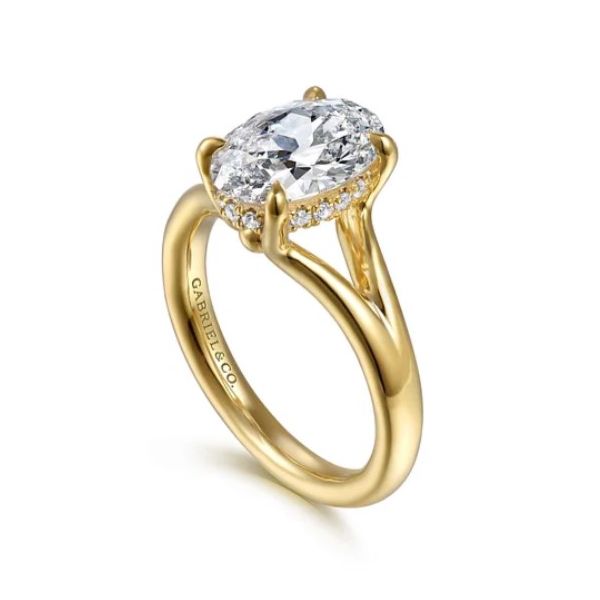 Elegant oval solitaire ring with a hidden halo. *Center not included. Holliday Jewelry Klamath Falls, OR
