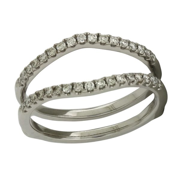 Stunning 14k white gold and diamond guard to set the ring of your choice into. Holliday Jewelry Klamath Falls, OR