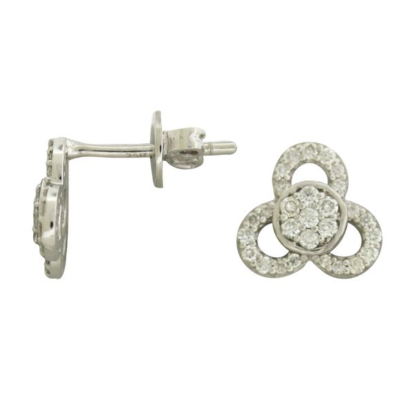 Floral motif diamond earrings. Holliday Jewelry Klamath Falls, OR