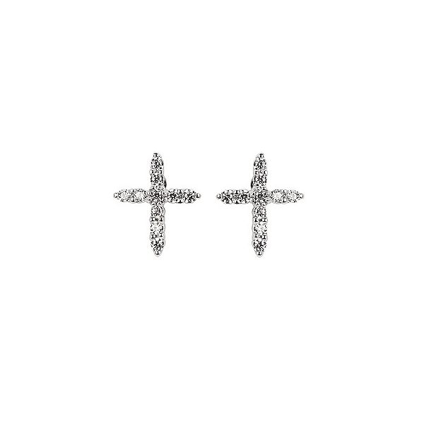 Diamond cross earrings. Holliday Jewelry Klamath Falls, OR