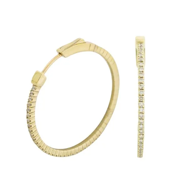 Flexible diamond hoop earrings. Holliday Jewelry Klamath Falls, OR