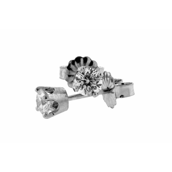 Petite diamond solitaire diamond earrings. Holliday Jewelry Klamath Falls, OR