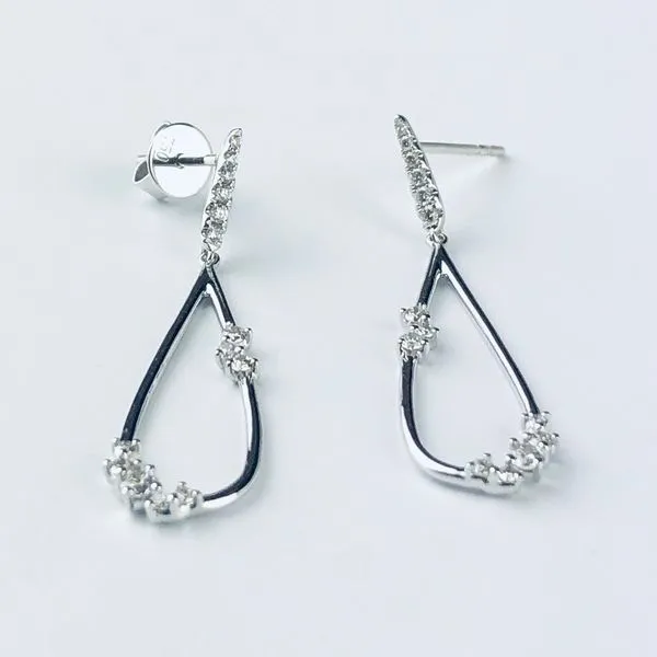 Beautiful pear shaped dangle diamond earrings. Holliday Jewelry Klamath Falls, OR