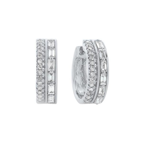 Entrancing Double Row Diamond Hoop Earrings Holliday Jewelry Klamath Falls, OR