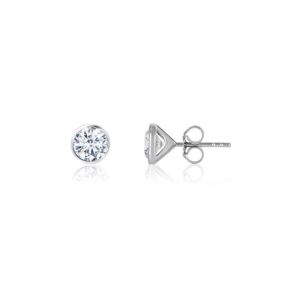 Sensible and Sought After Bezel Set Diamond Solitaire Earrings Holliday Jewelry Klamath Falls, OR