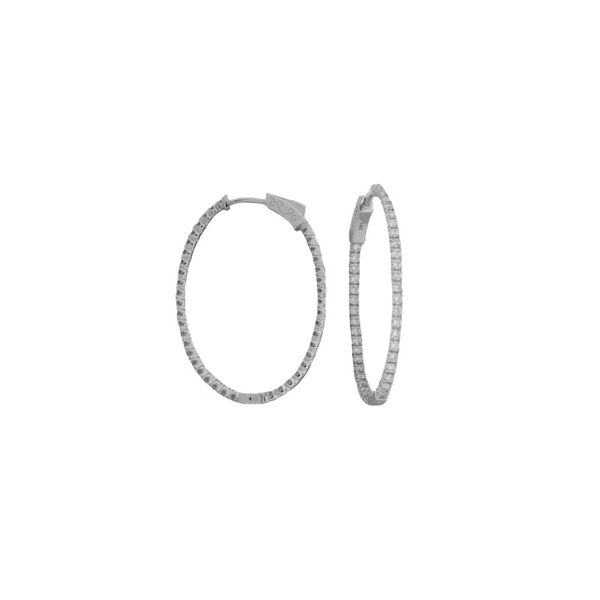 Gorgeous oval inside out diamond hoop earrings. Holliday Jewelry Klamath Falls, OR