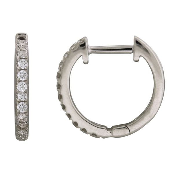 Diamond huggie hoop earrings. Holliday Jewelry Klamath Falls, OR