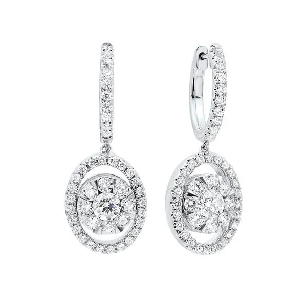 Stunning Halo Style Drop Diamond Earrings Holliday Jewelry Klamath Falls, OR
