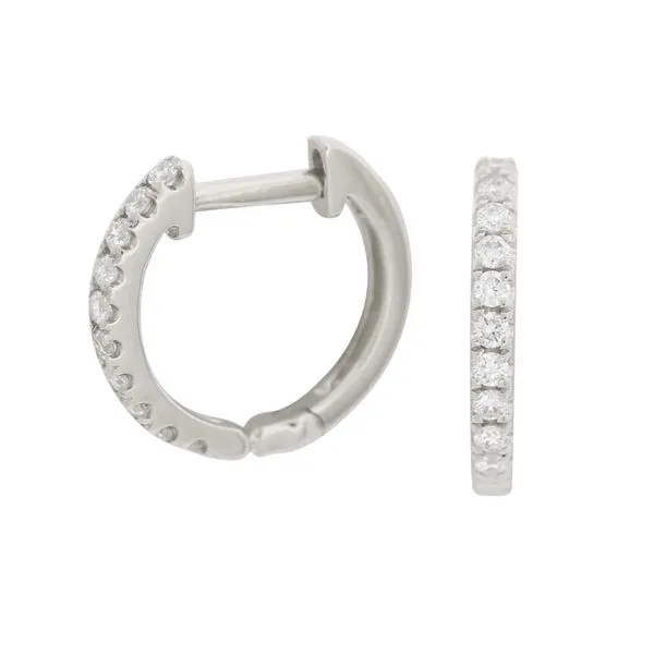 Diamond huggie hoop earrings. Holliday Jewelry Klamath Falls, OR