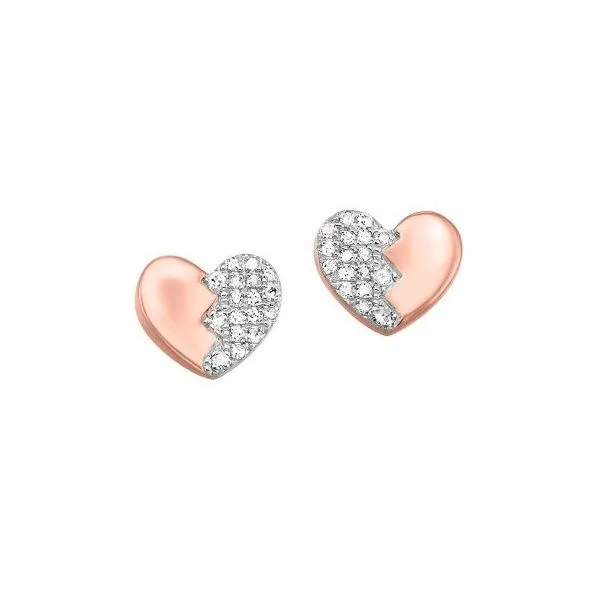 Sweet Rose Gold Pave Heart Earrings Holliday Jewelry Klamath Falls, OR