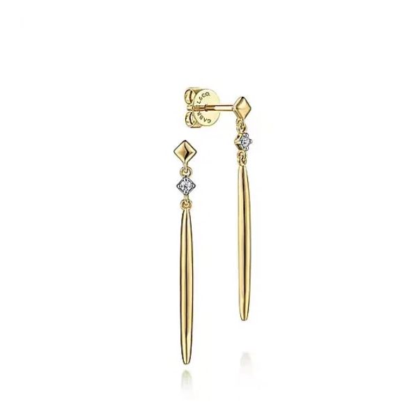 Elegant Spike Drop Diamond Earrings by Gabriel & Co. Holliday Jewelry Klamath Falls, OR