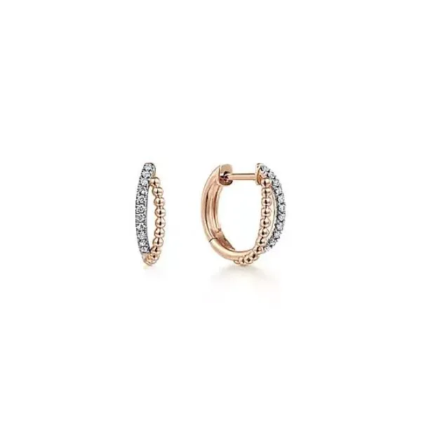 Pretty in Pink Rose Gold Huggie Earrings by Gabriel & Co. Holliday Jewelry Klamath Falls, OR