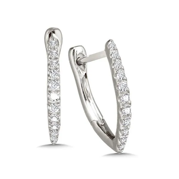 Tapered diamond hoop earrings. Holliday Jewelry Klamath Falls, OR