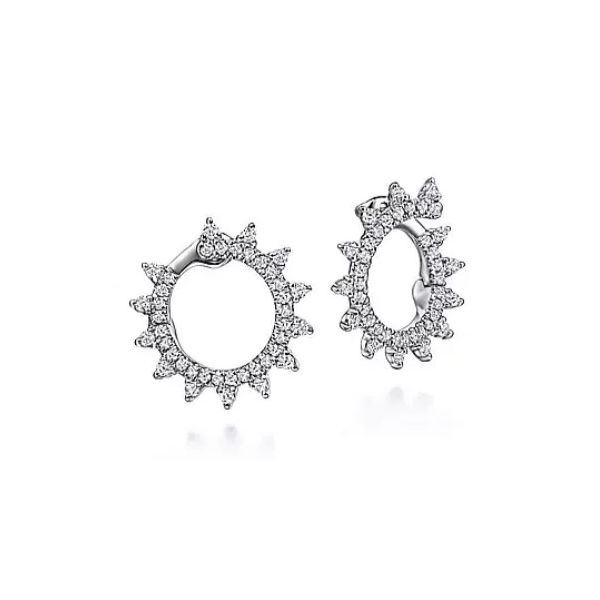 Gabriel & Co bypass diamond hoop earrings Holliday Jewelry Klamath Falls, OR
