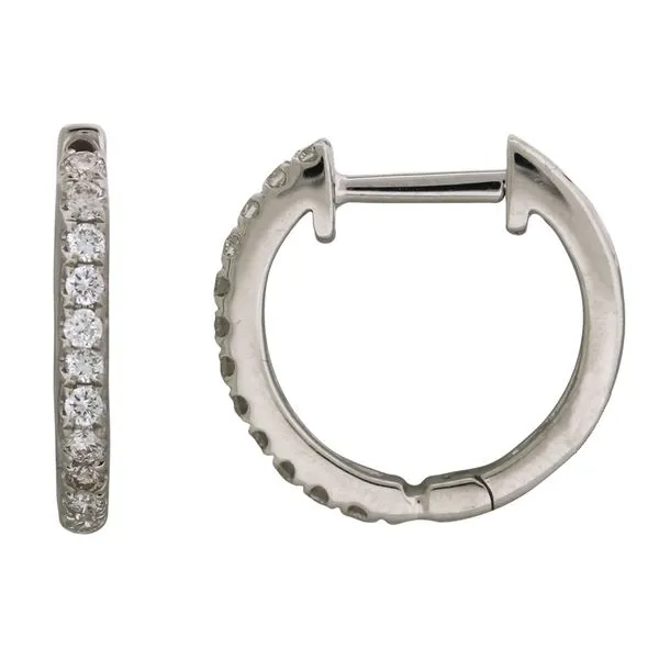 Classic Diamond Huggie Hoop Earrings Holliday Jewelry Klamath Falls, OR