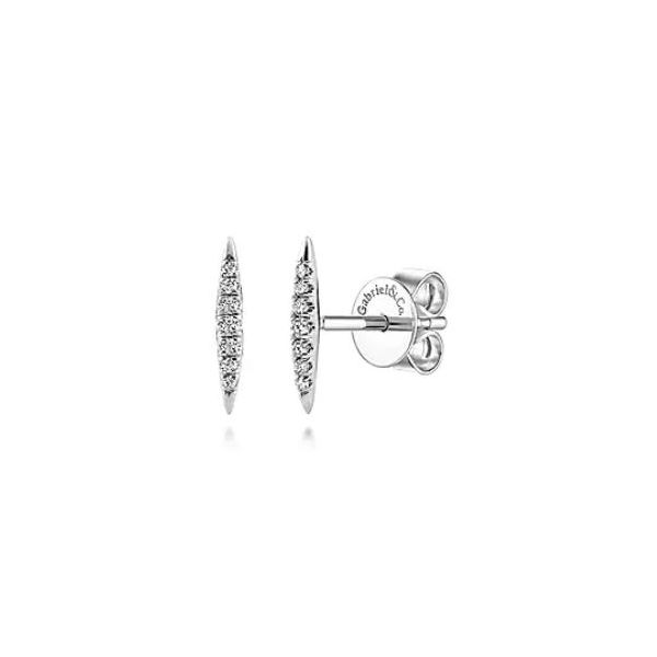 Lovely Kaslique Diamond Bar Earrings by Gabriel & Co. Holliday Jewelry Klamath Falls, OR