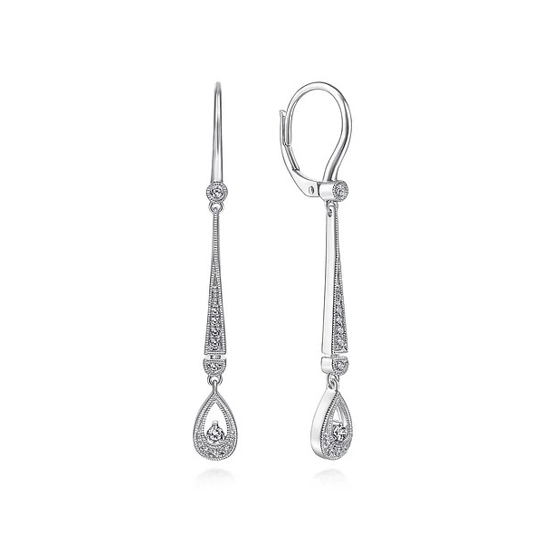 Elegant milligrain drop earrings by Gabriel and Co Holliday Jewelry Klamath Falls, OR