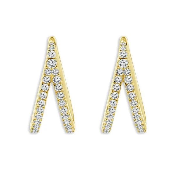 Eyecatching 10ky split style diamond hoop earrings Holliday Jewelry Klamath Falls, OR