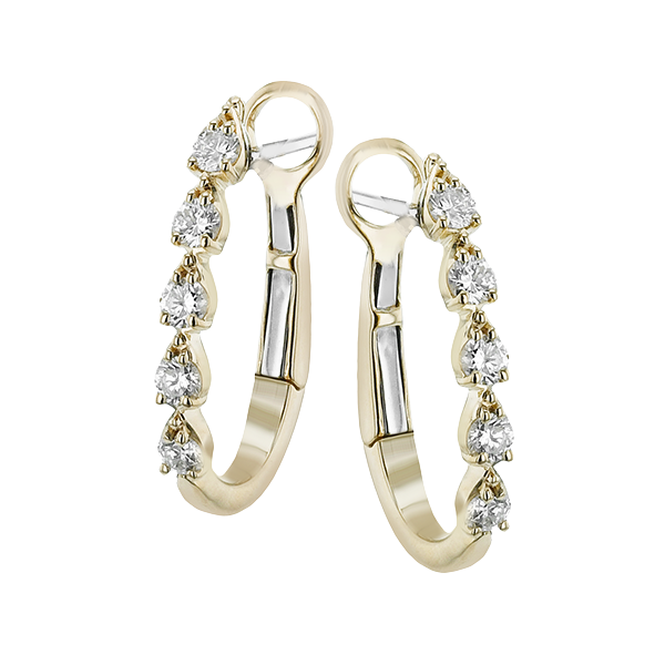 Beautiful 18k yellow & diamond hoop earrings Holliday Jewelry Klamath Falls, OR
