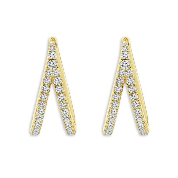 Eyecatching 10ky split style diamond hoop earrings Holliday Jewelry Klamath Falls, OR