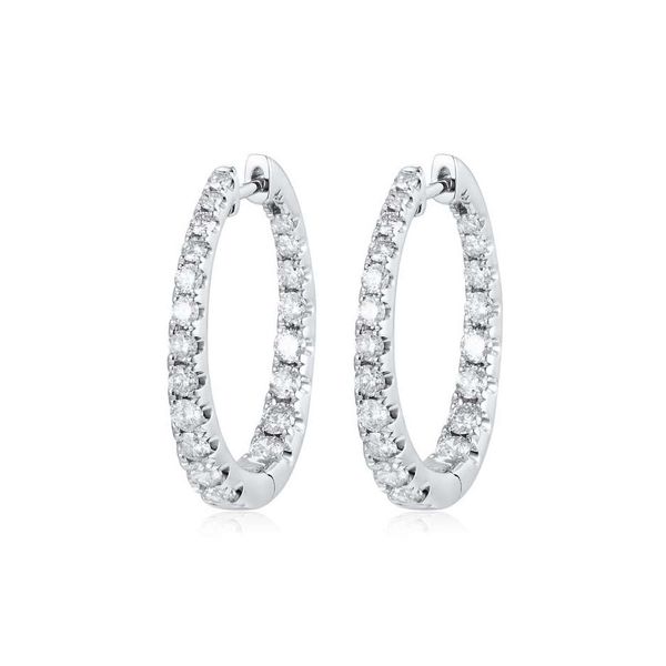 GORGEOUS PLATINUM 1.97CTW DIAMOND INSIDE OUT HOOP EARRINGS Holliday Jewelry Klamath Falls, OR