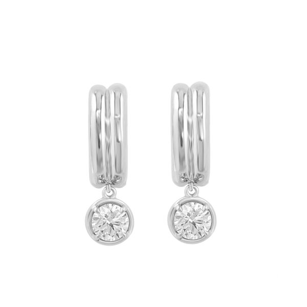 14KW 1.0 CTW DIAMOND DANGLE HOOP EARRINGS Holliday Jewelry Klamath Falls, OR