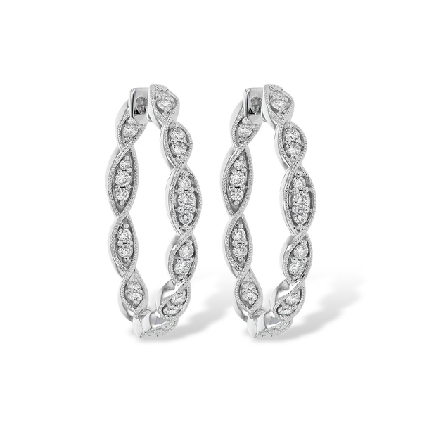 STUNNING 14KW .50 CTW DIAMOND HOOP EARRINGS Holliday Jewelry Klamath Falls, OR