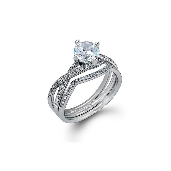 Simon G 18 karat white gold diamond wedding set. *center not included. Holliday Jewelry Klamath Falls, OR