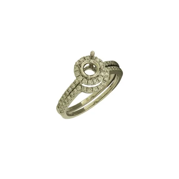 Awesome Halo Design Diamond Wedding Set with Curved Wedding band. *Center Stone Not Included Holliday Jewelry Klamath Falls, OR