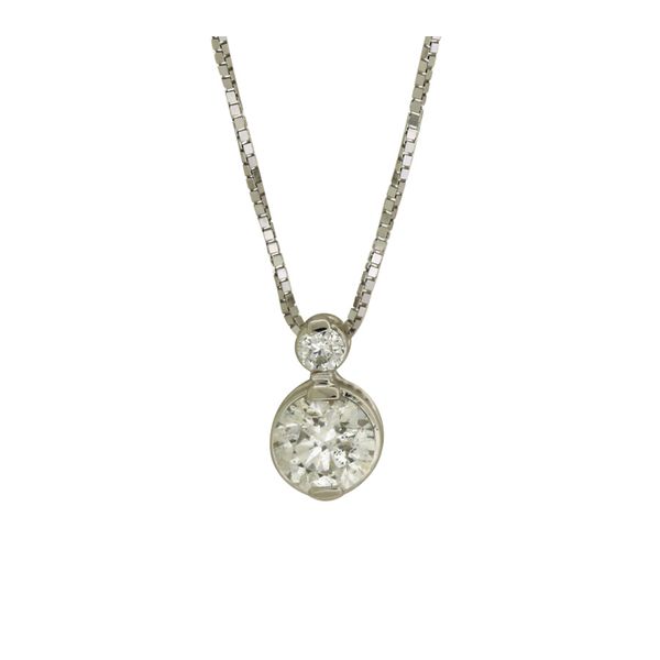Petite two stone diamond pendant. Holliday Jewelry Klamath Falls, OR