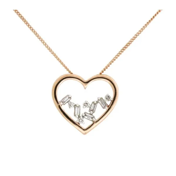 Rose gold diamond heart pendant. Holliday Jewelry Klamath Falls, OR