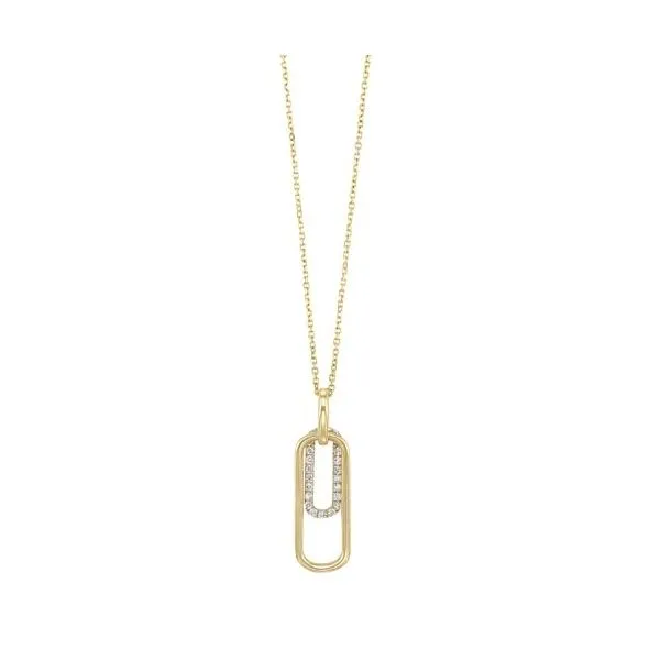 Yellow gold double rectangular diamond pendant. Holliday Jewelry Klamath Falls, OR