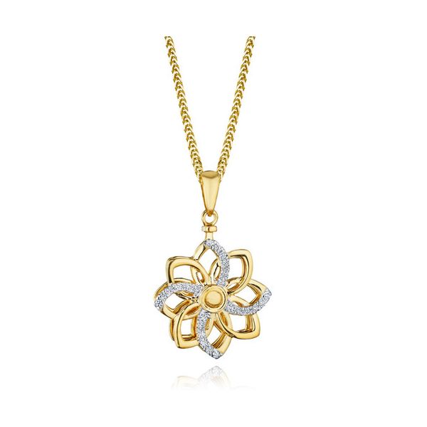 Beautiful and FUN! This flower diamond necklace SPINS! Holliday Jewelry Klamath Falls, OR