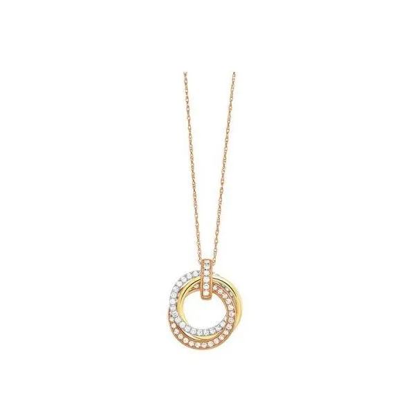 Beautiful Tri-color circles diamond pendant. Holliday Jewelry Klamath Falls, OR