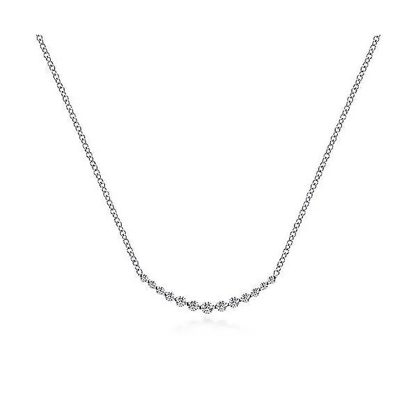 Gabriel & Co. Stunning Curved Bar Diamond Necklace Holliday Jewelry Klamath Falls, OR