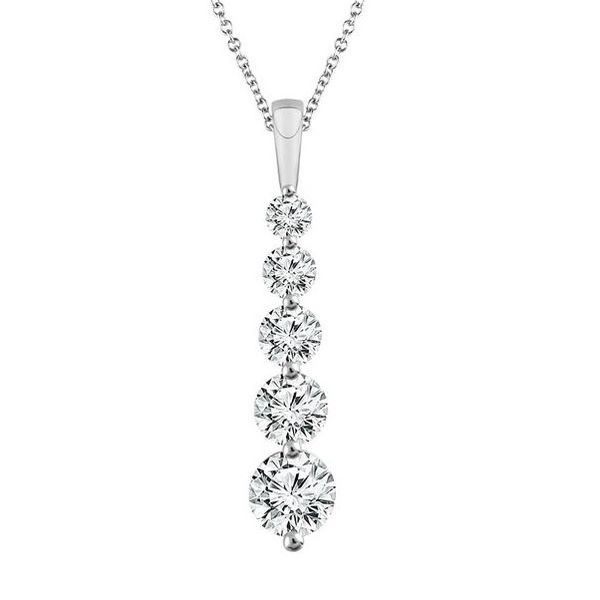 Dazzling 5 Stone Graduated Diamond Drop Pendant Holliday Jewelry Klamath Falls, OR