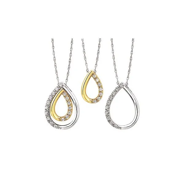 Awesome Two-Tone Diamond Tear Drop Enhancer Pendant Can Be Worn Three Ways Holliday Jewelry Klamath Falls, OR