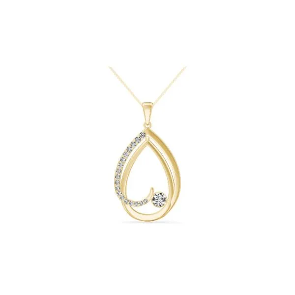 Elegant pear shaped diamond pendant. Holliday Jewelry Klamath Falls, OR