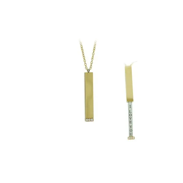 Show your love with this engraved diamond bar pendant. Holliday Jewelry Klamath Falls, OR