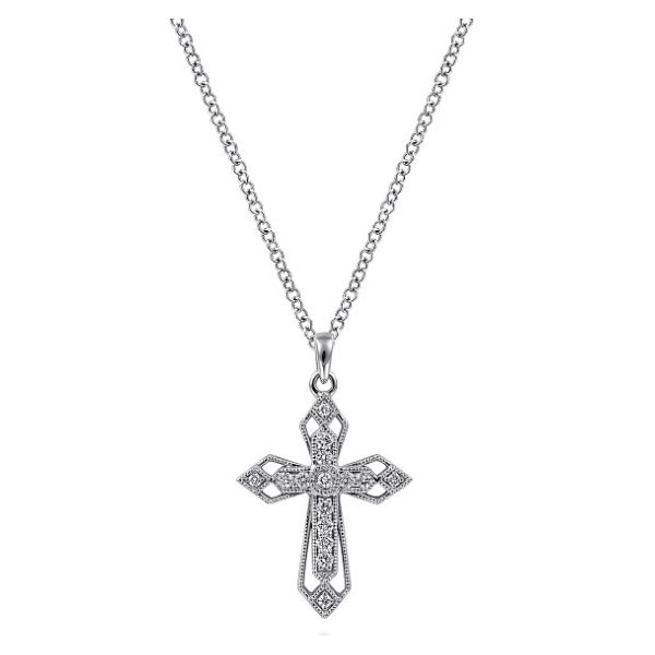 Inspiring Diamond Cross Pendant By Gabriel & Co. Holliday Jewelry Klamath Falls, OR