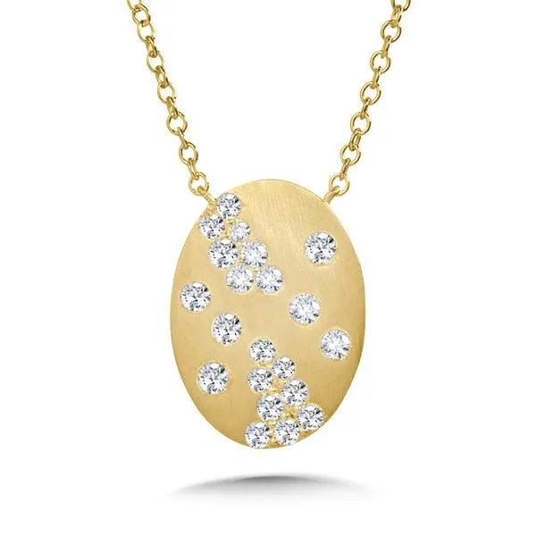 Breathtaking celestial look of diamonds across an oval pendant Holliday Jewelry Klamath Falls, OR
