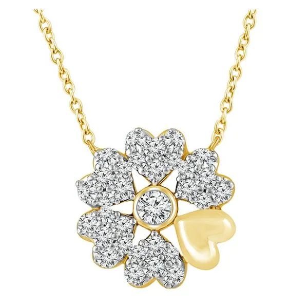 Eyecatching 10ky diamond pendant with a cluster of hearts that look like a flower Holliday Jewelry Klamath Falls, OR