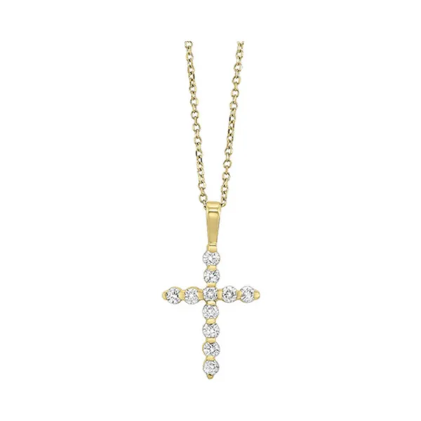 Classic yellow gold and diamond cross Holliday Jewelry Klamath Falls, OR