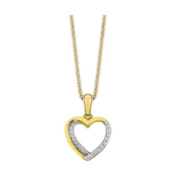 Delicate yellow gold and diamond heart Holliday Jewelry Klamath Falls, OR