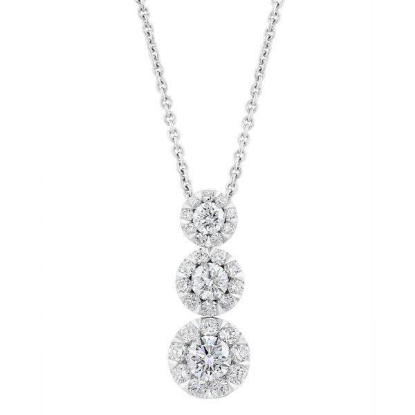 14KW 1.06 CTW DIAMOND TRIPLE HALO DROP PENDANT Holliday Jewelry Klamath Falls, OR